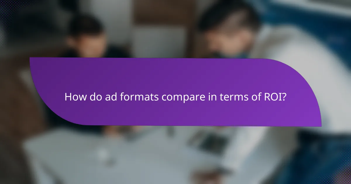 How do ad formats compare in terms of ROI?