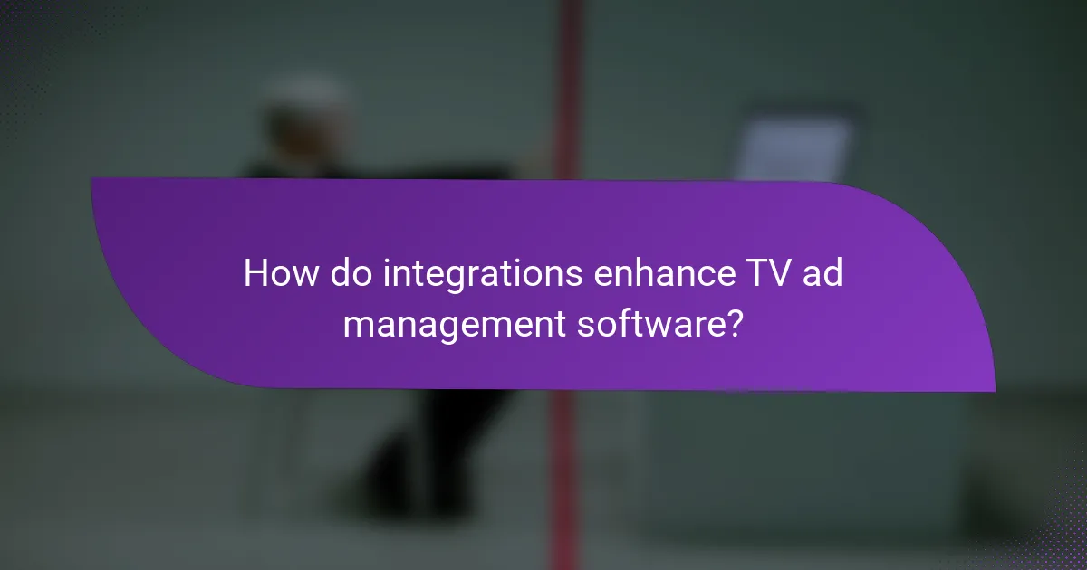 How do integrations enhance TV ad management software?