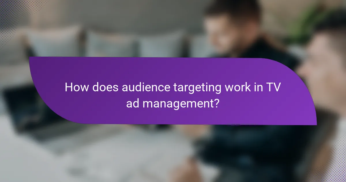 How does audience targeting work in TV ad management?