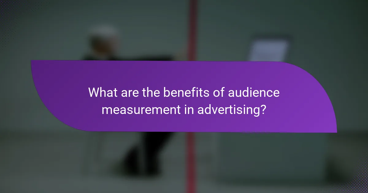 What are the benefits of audience measurement in advertising?