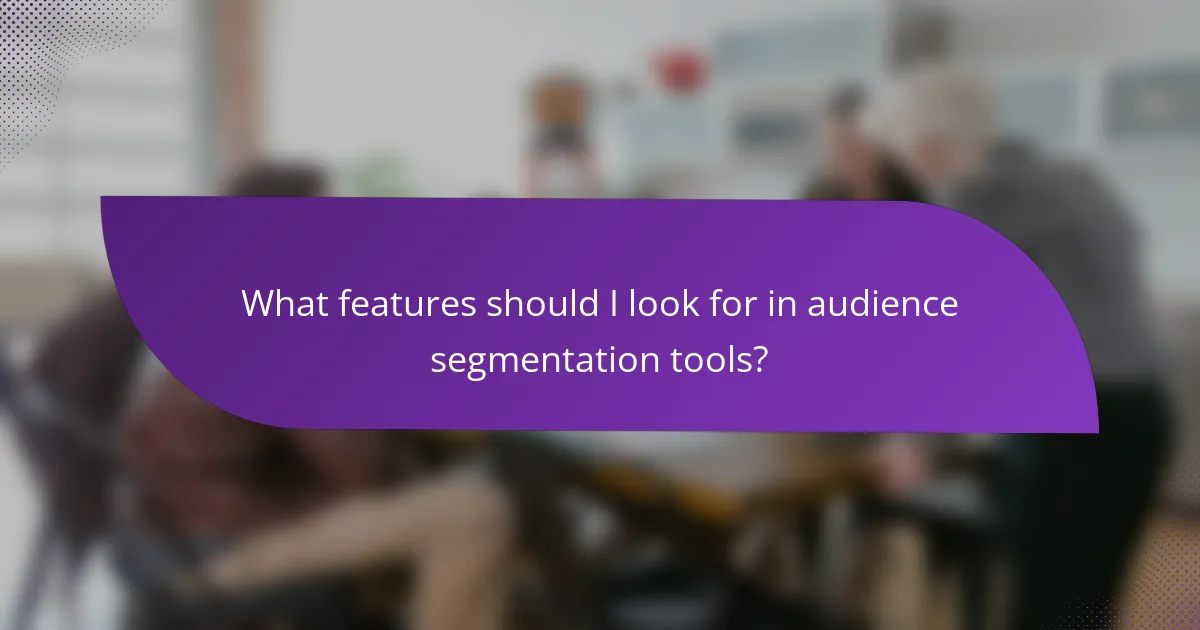 What features should I look for in audience segmentation tools?